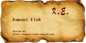 Kapusi Elek névjegykártya