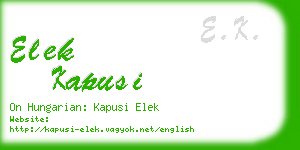 elek kapusi business card